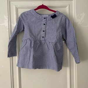 Jacadi peplum checker blouse